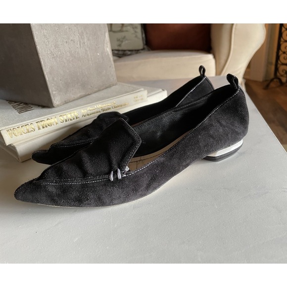 nicholas kirkwood loafers flats black suede 36 made in Italy - Picture 1 of 6